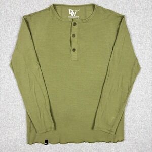 Duckworth Henley Shirt Merino Rambouillet Wool Men's Small Green Base Layer